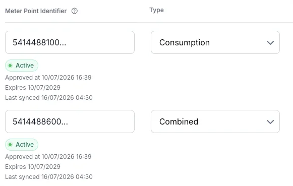 Voltmasters EMS: de mandaatstatus per meetpunt